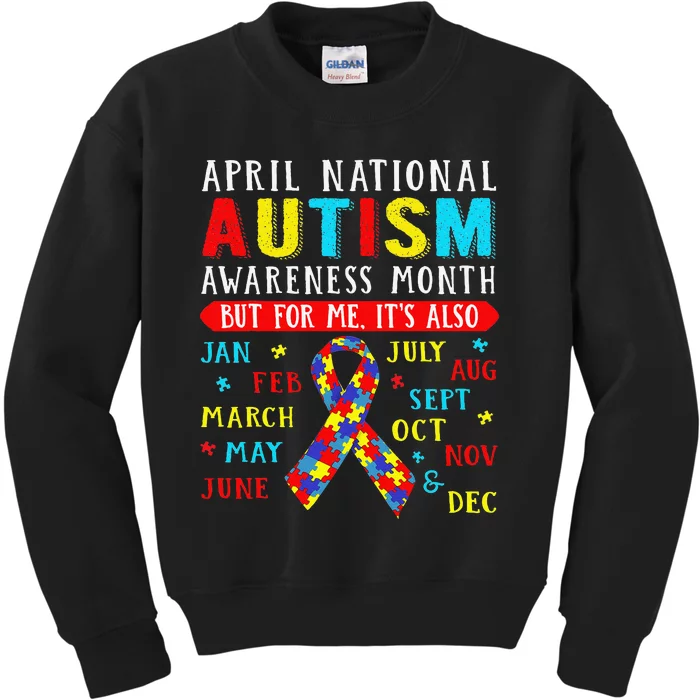 April Is National Autism Awareness Month Puzzle Mom Gift Kids Sweatshirt