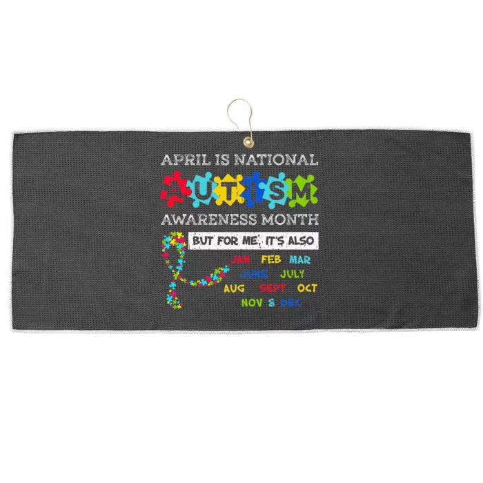 April Is National Autism Awareness Month Puzzle Mom Large Microfiber Waffle Golf Towel