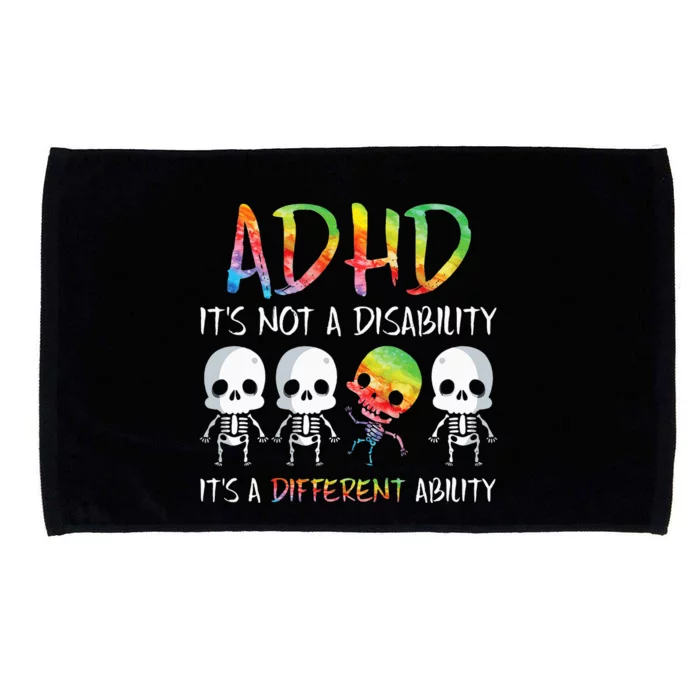 ADHD It's Not Disability It's A Different Ability Skeleton Microfiber Hand Towel