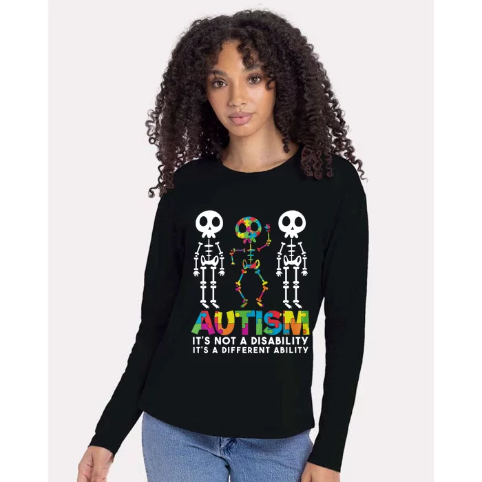 Autism ItS Not A Disability ItS A Different Ability Womens Cotton Relaxed Long Sleeve T-Shirt