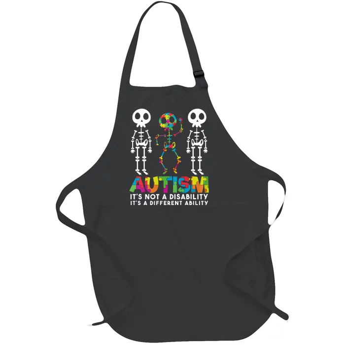 Autism ItS Not A Disability ItS A Different Ability Full-Length Apron With Pocket