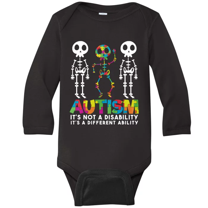 Autism ItS Not A Disability ItS A Different Ability Baby Long Sleeve Bodysuit