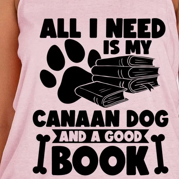 All I Need Is My Canaan Dog And A Good Book Gift Women's Knotted Racerback Tank