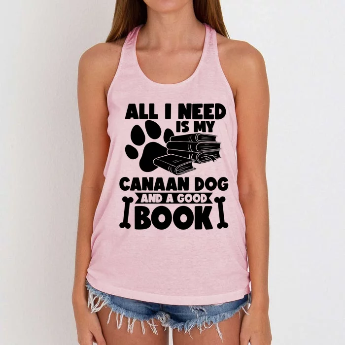 All I Need Is My Canaan Dog And A Good Book Gift Women's Knotted Racerback Tank