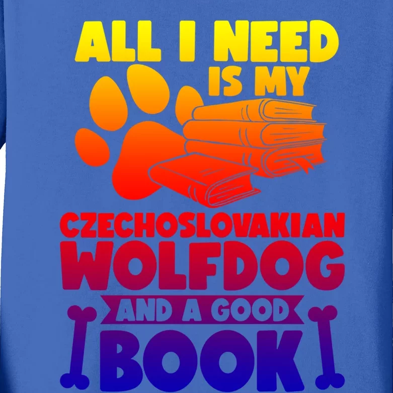 All I Need Is My Czechoslovakian Wolfdog And A Good Book Gift Kids Long Sleeve Shirt