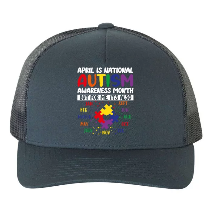 April Is National Autism Awareness Acceptance Month Gift Yupoong Adult 5-Panel Trucker Hat