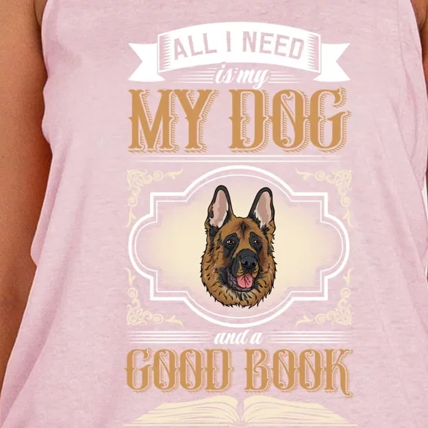 All I Need Is My Dog And A Good Book Gift Women's Knotted Racerback Tank