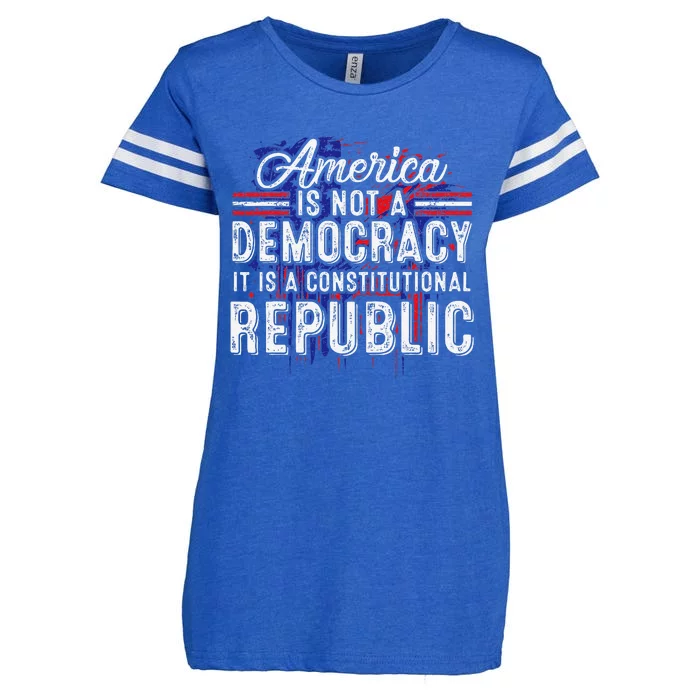 America Is Not A Democracy ItS A Constitutional Republic Enza Ladies Jersey Football T-Shirt