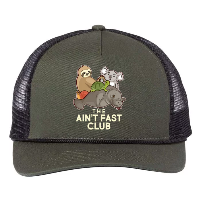 Ain't Fast Club Funny Animal Retro Rope Trucker Hat Cap