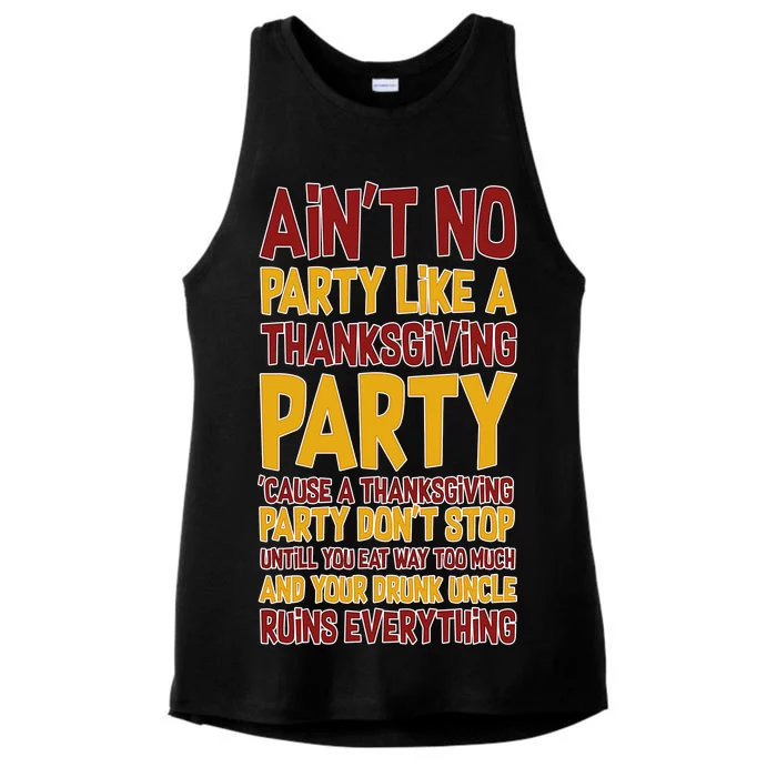 Ain't No Party Like A Thanksgiving Party Ladies Tri-Blend Wicking Tank