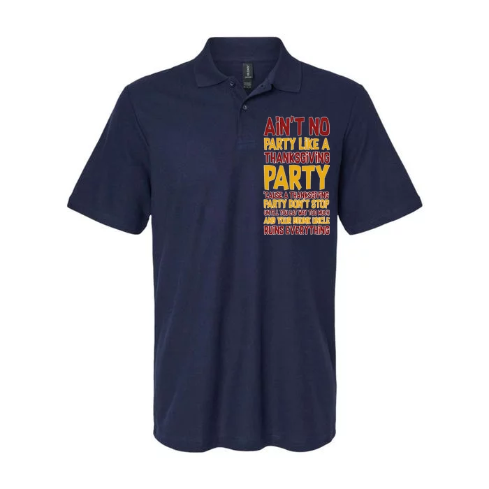 Ain't No Party Like A Thanksgiving Party Softstyle Adult Sport Polo