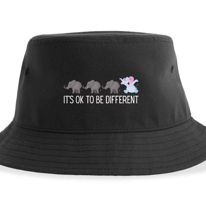 Autism It's Ok To Be Different Elephant Funny Elephant Sustainable Bucket Hat