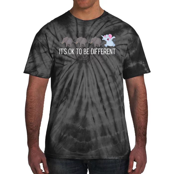 Autism It's Ok To Be Different Elephant Funny Elephant Tie-Dye T-Shirt