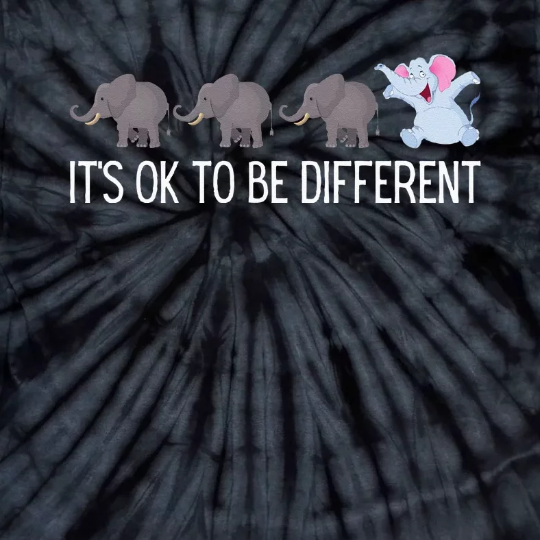 Autism It's Ok To Be Different Elephant Funny Elephant Tie-Dye T-Shirt