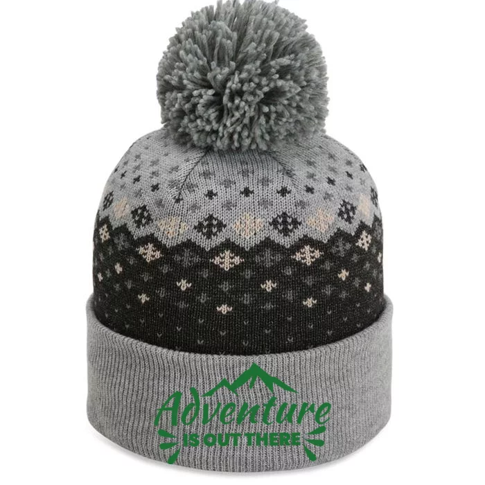 Adventure Is Out There Mountain Camping The Baniff Cuffed Pom Beanie