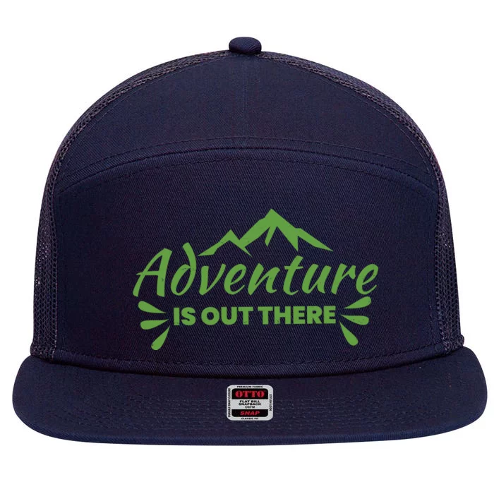 Adventure Is Out There Mountain Camping 7 Panel Mesh Trucker Snapback Hat