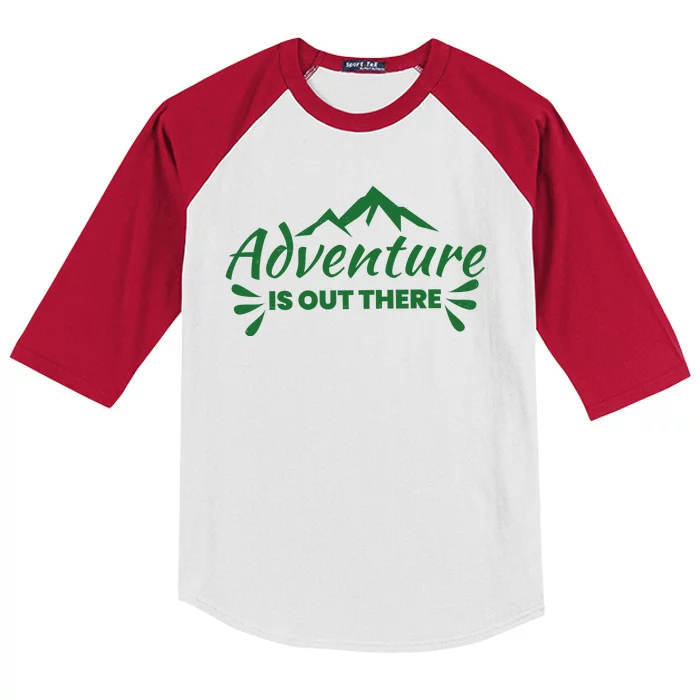 Adventure Is Out There Mountain Camping Kids Colorblock Raglan Jersey