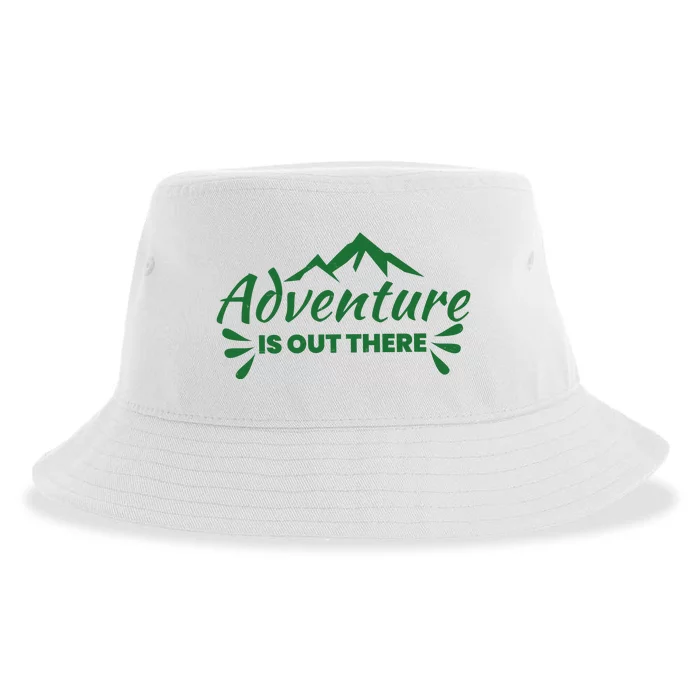 Adventure Is Out There Mountain Camping Sustainable Bucket Hat