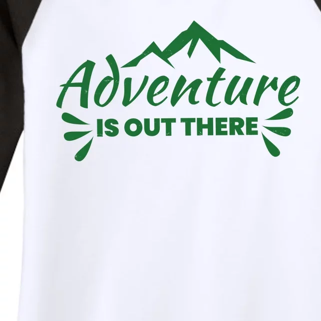 Adventure Is Out There Mountain Camping Women's Tri-Blend 3/4-Sleeve Raglan Shirt