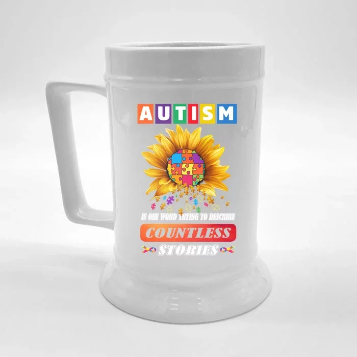 Autism Is One World Trying To Describe Millions Of Stories Cool Gift Front & Back Beer Stein