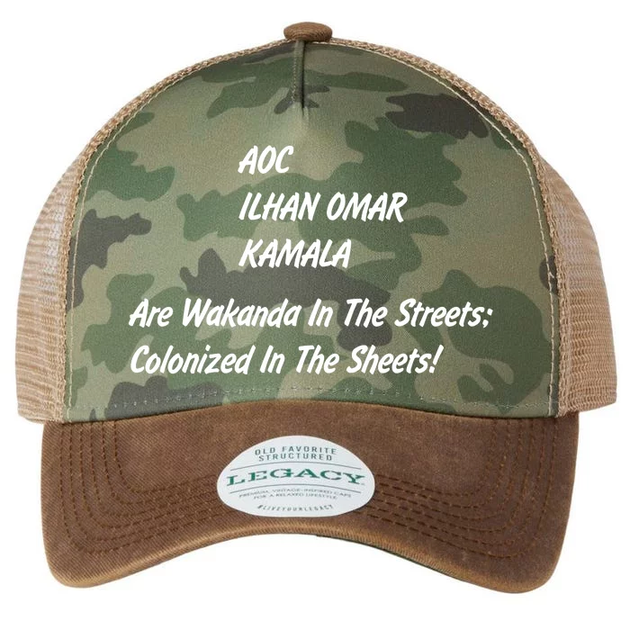 AOC ILHAN OMAR KAMALA Are Wakanda In The Streets; Colonized In The Sheets! Legacy Tie Dye Trucker Hat