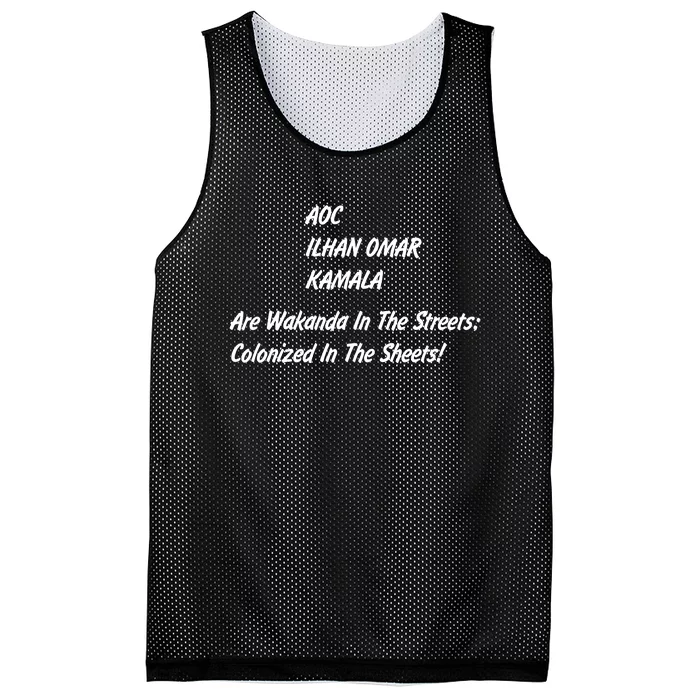 AOC ILHAN OMAR KAMALA Are Wakanda In The Streets; Colonized In The Sheets! Mesh Reversible Basketball Jersey Tank