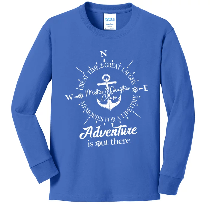 Adventure Is Out There Compass For Mother Daughter Cruise Funny Gift Kids Long Sleeve Shirt