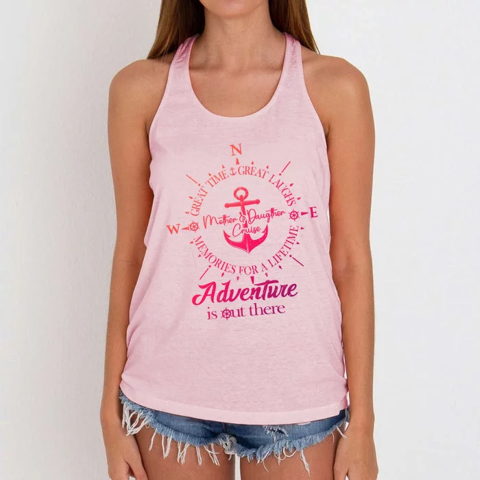 Adventure Is Out There Compass For Mother Daughter Cruise Cute Gift Women's Knotted Racerback Tank