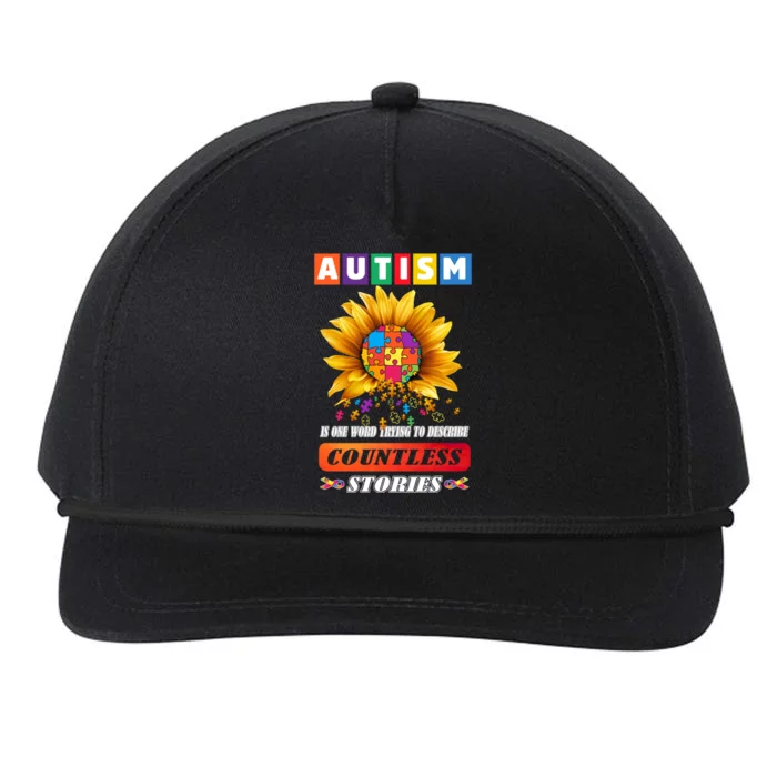 Autism Is One World Trying To Describe Millions Of Stories Gift Snapback Five-Panel Rope Hat