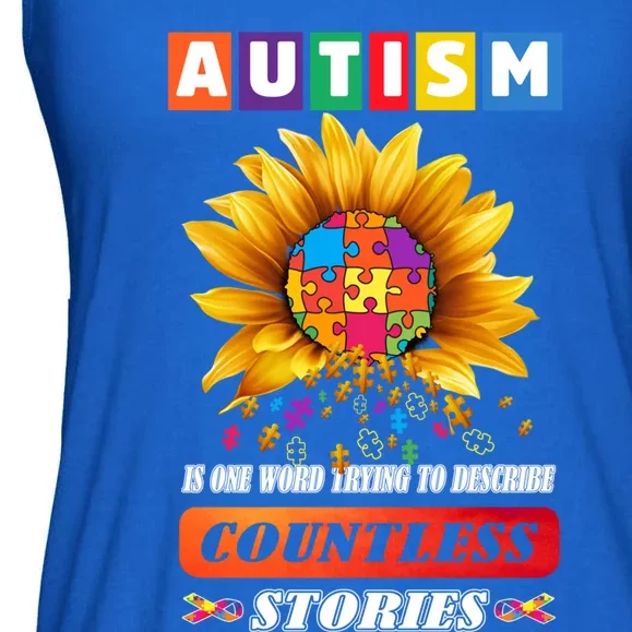 Autism Is One World Trying To Describe Millions Of Stories Meaningful Gift Ladies Essential Flowy Tank