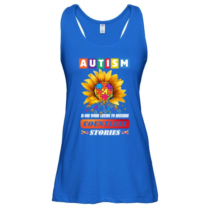 Autism Is One World Trying To Describe Millions Of Stories Meaningful Gift Ladies Essential Flowy Tank