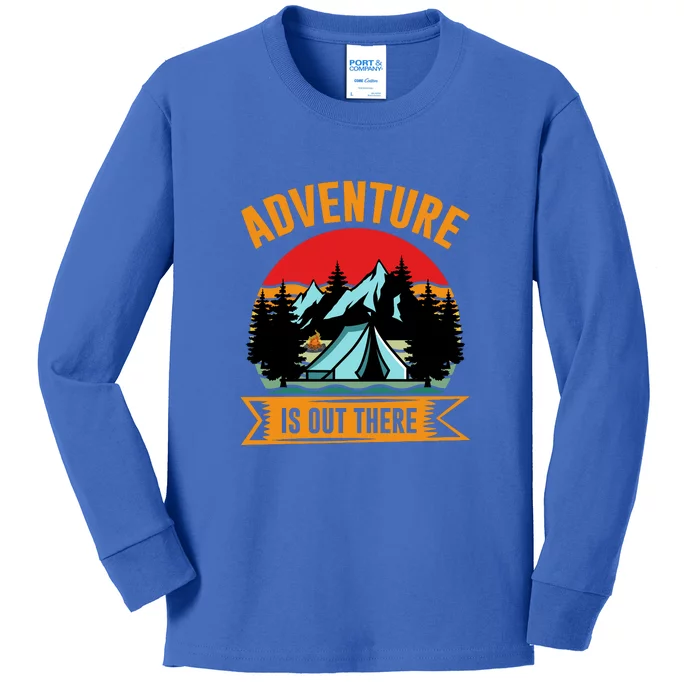 Adventure Is Out There Camping Gift Tent Kids Long Sleeve Shirt