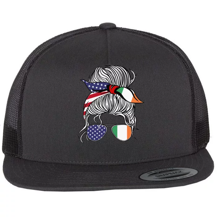 American Irish Patriot Flag   Ireland Grown Flat Bill Trucker Hat