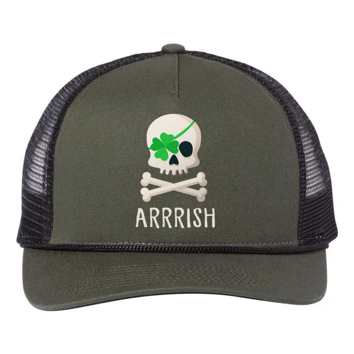 ARRRISH Irish Pirate Funny St. Patty's Day Retro Rope Trucker Hat Cap