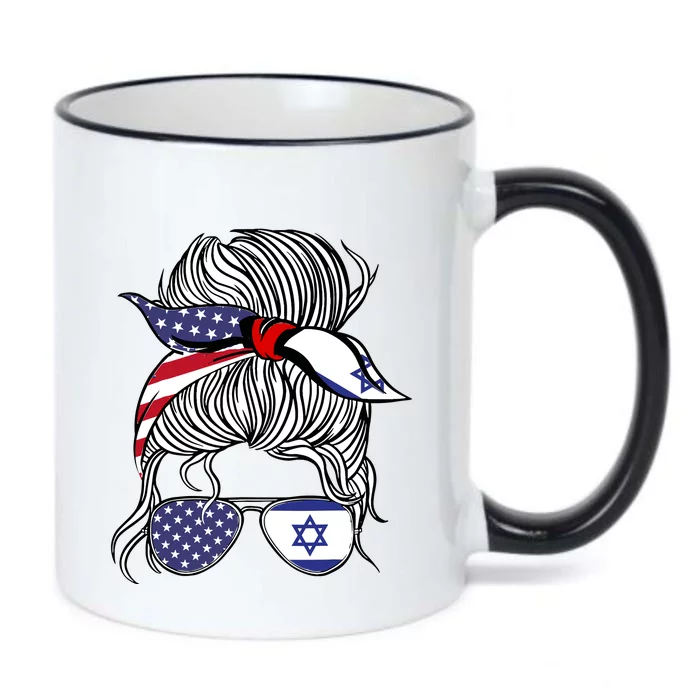 American Israeli Patriot Flag Girl Israel Grown Black Color Changing Mug