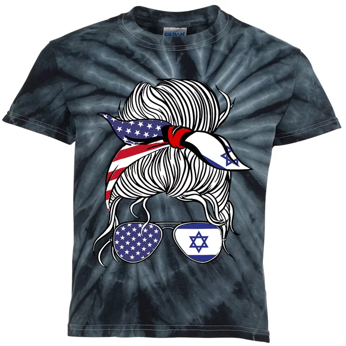 American Israeli Patriot Flag Girl Israel Grown Kids Tie-Dye T-Shirt