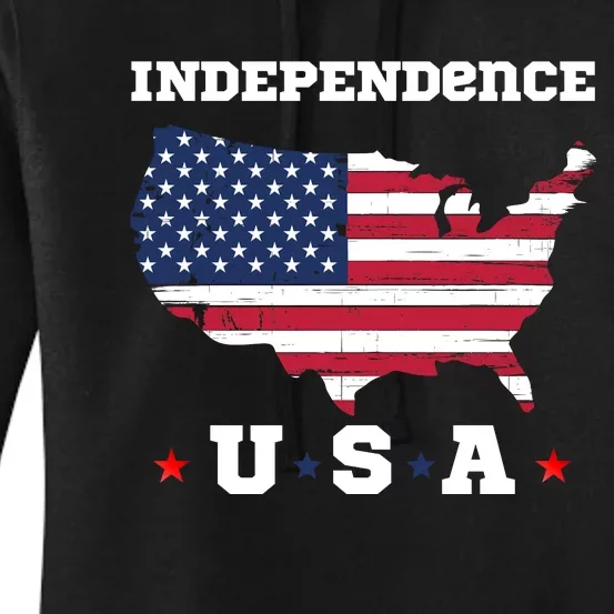 American Independence, Patriot, 4th Of July, USA Flag, Patriotic Flag Women's Pullover Hoodie