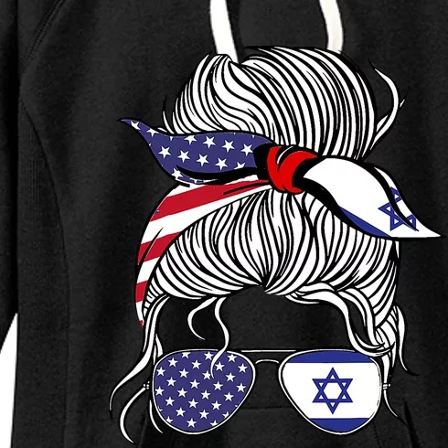 American Israeli Patriot Flag Girl Israel Grown Women's Fleece Hoodie