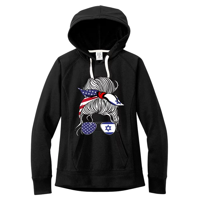 American Israeli Patriot Flag Girl Israel Grown Women's Fleece Hoodie