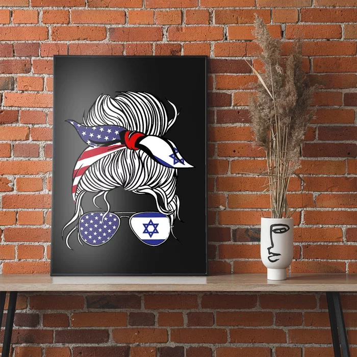 American Israeli Patriot Flag Girl Israel Grown Poster