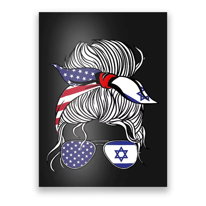 American Israeli Patriot Flag Girl Israel Grown Poster