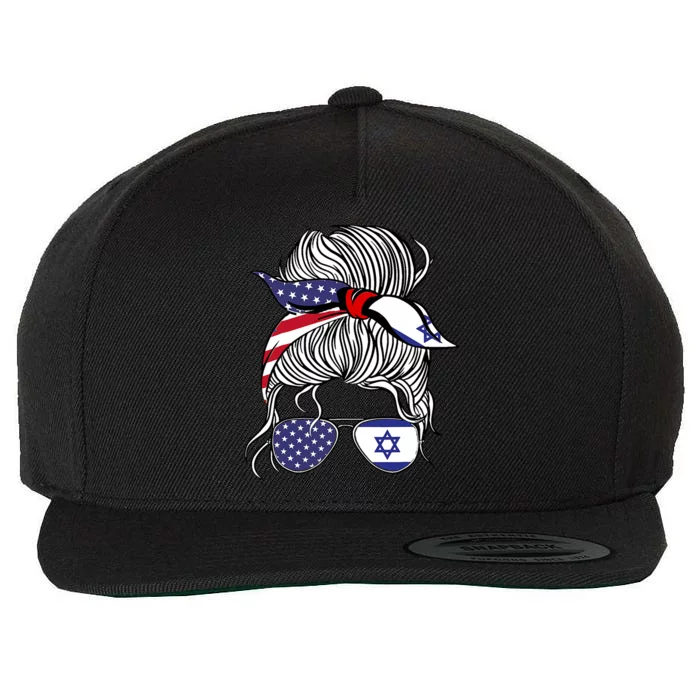 American Israeli Patriot Flag Girl Israel Grown Wool Snapback Cap