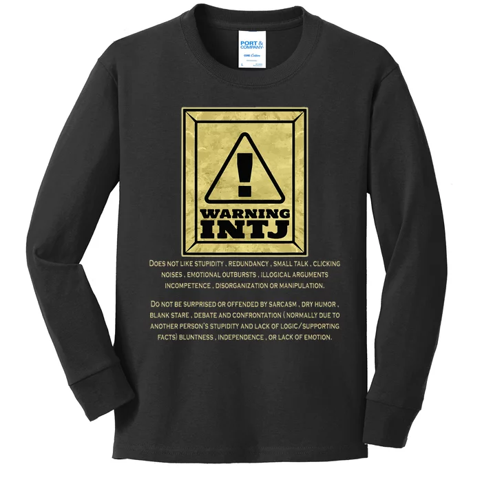 Architect INTJ Personality Type Introverts Thinkers Gift Kids Long Sleeve Shirt