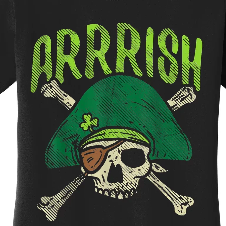 Arrish Irish Pirate Skull Leprechaun St Patricks Day Boys Women's T-Shirt