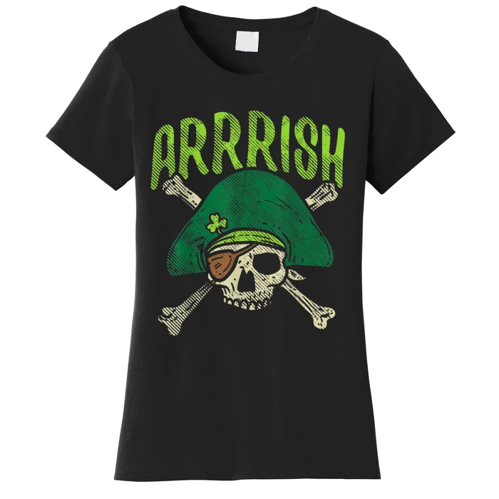 Arrish Irish Pirate Skull Leprechaun St Patricks Day Boys Women's T-Shirt