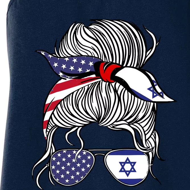 American Israeli Patriot Flag Wo Girl Israel Grown Women's Racerback Tank