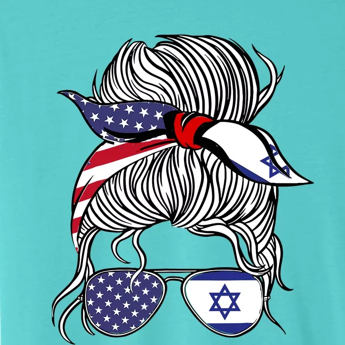 American Israeli Patriot Flag Wo Girl Israel Grown ChromaSoft Performance T-Shirt