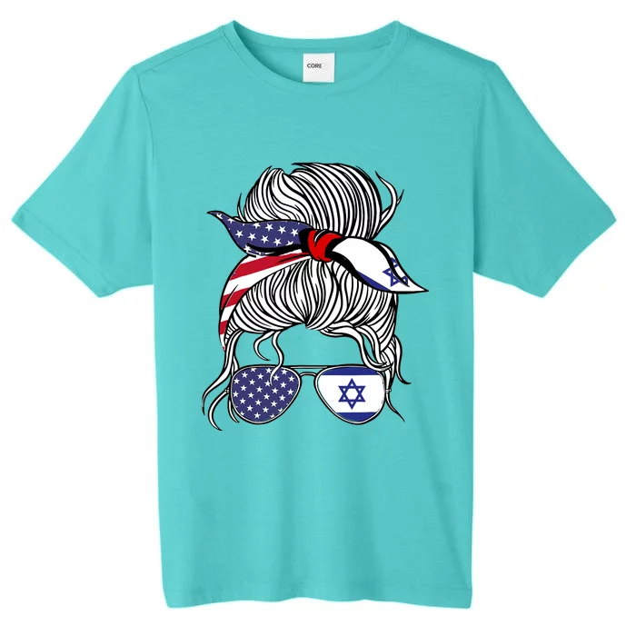 American Israeli Patriot Flag Wo Girl Israel Grown ChromaSoft Performance T-Shirt