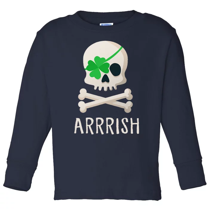 ARRRISH Irish Pirate Funny St. Patty's Day Toddler Long Sleeve Shirt