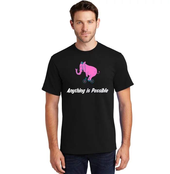 Anything Is Possible Elephant Bicycle Tall T-Shirt